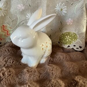 White Ceramic Bunny Figurine